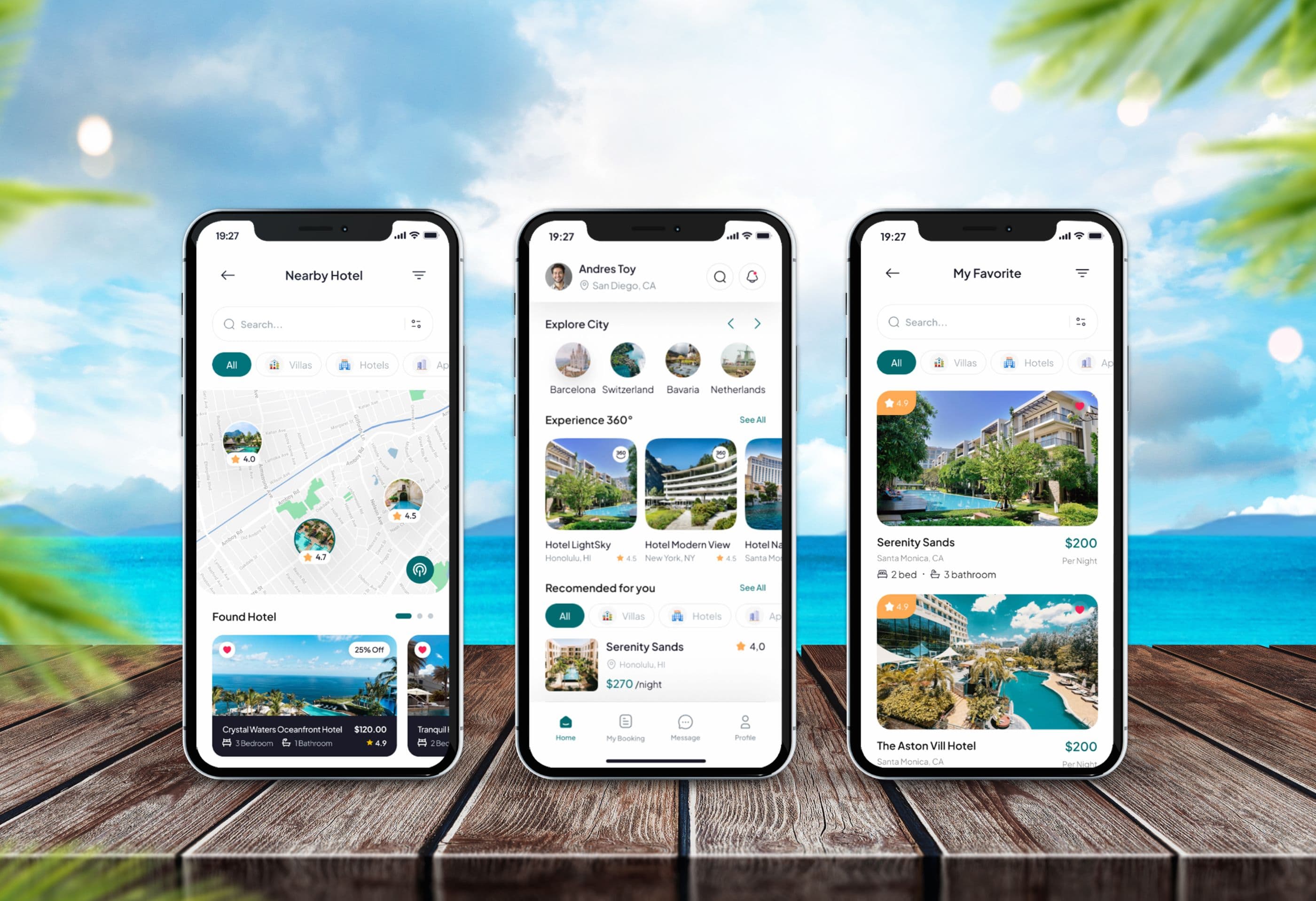 Oasis vacation rental mobile App Design