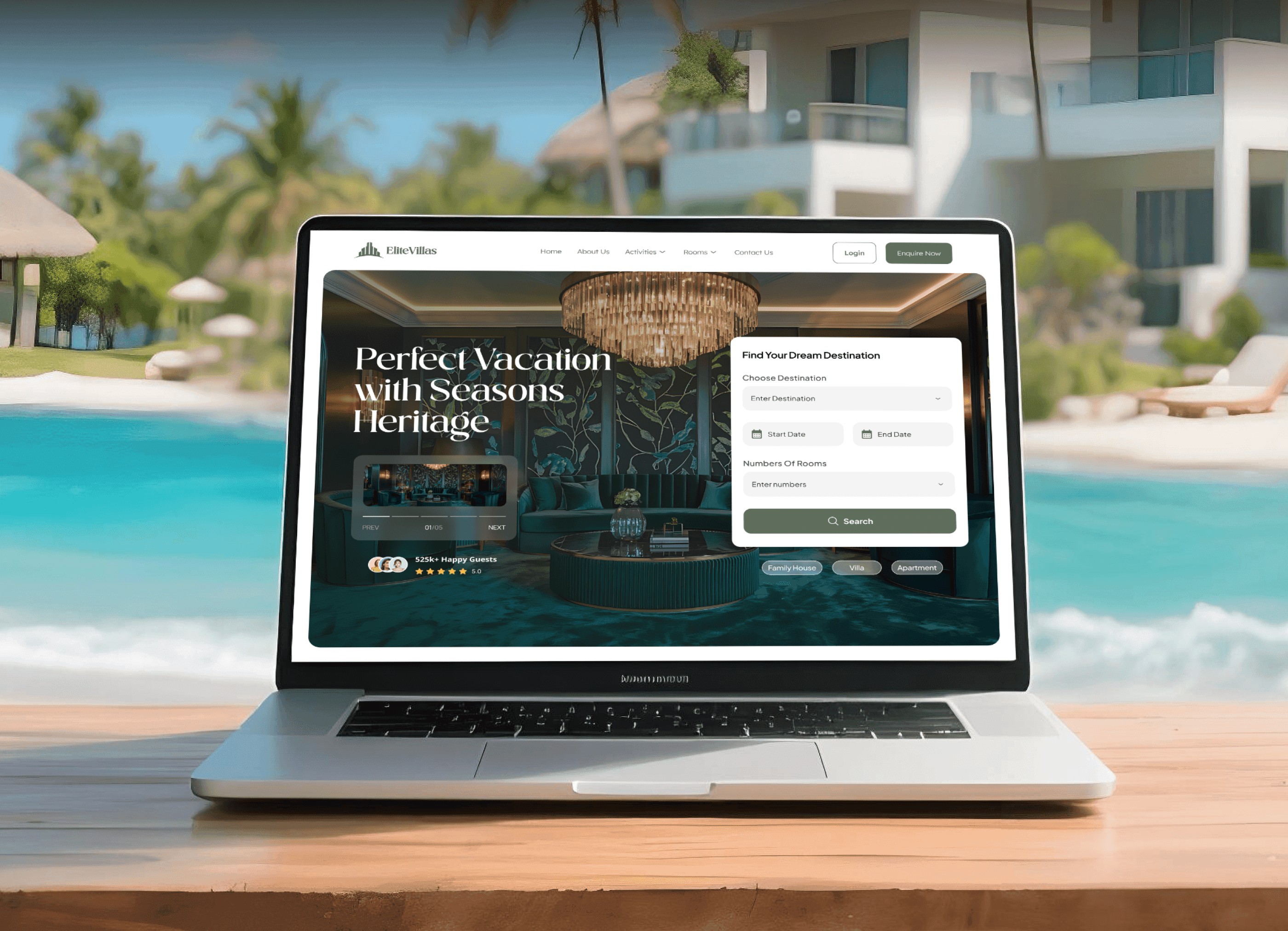 EliteVillas Vacation Website Design
